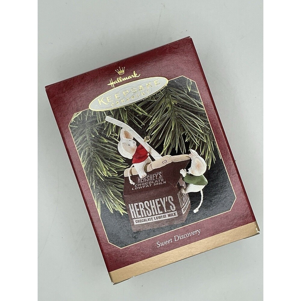 Hallmark Ornament 1997 Sweet Discovery Hershey's Milk Carton Mice Mouse